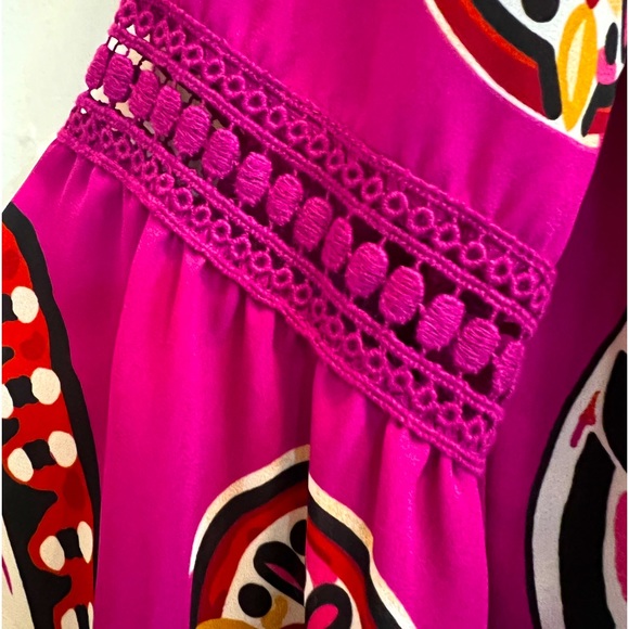 Chelsea & Violet - Long Sleeve Magenta Dress with Fringe - Picture 4 of 10